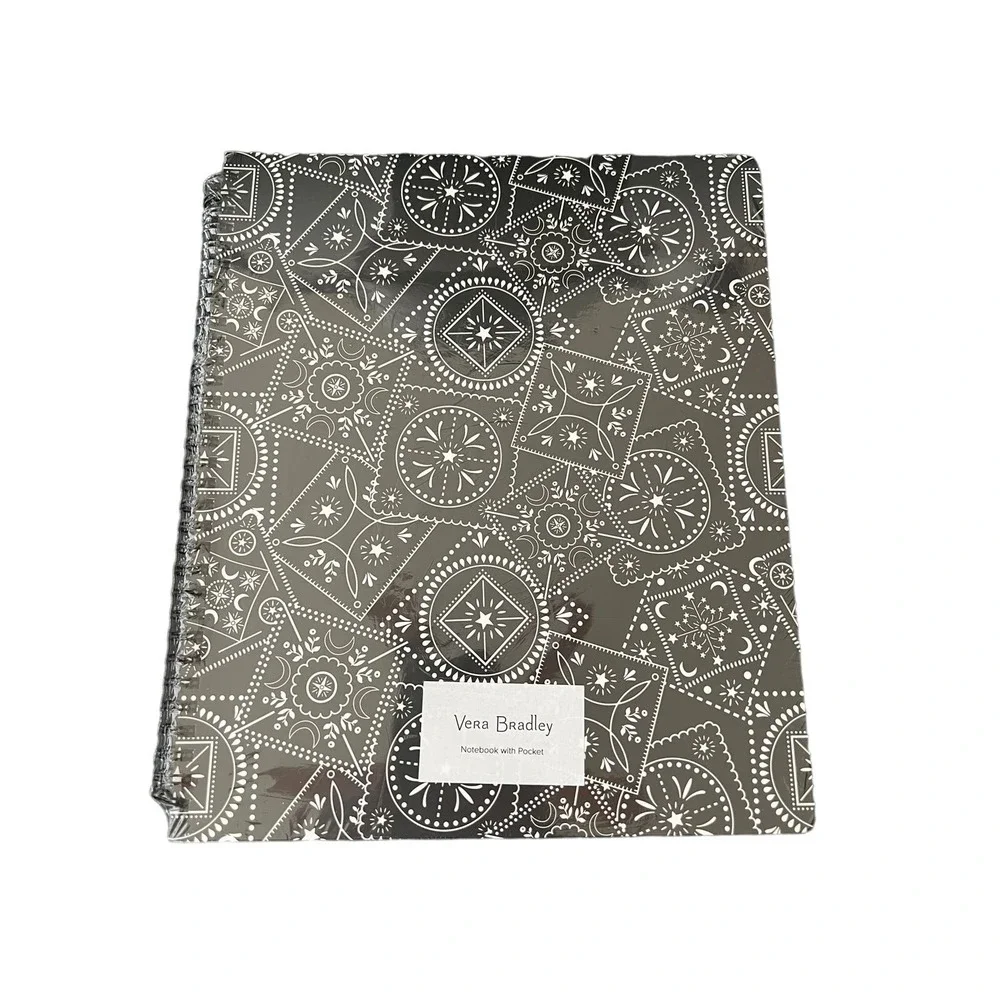 Vera Bradley Large Spiral Notebook, College Ruled Paper with Pocket